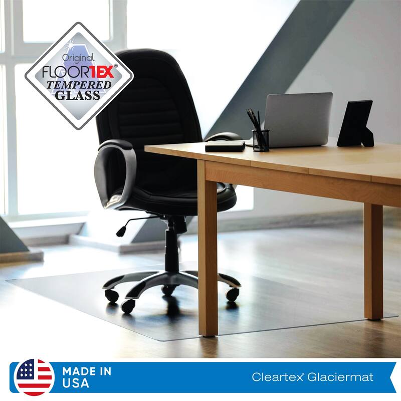 Glaciermat® Heavy Duty Glass Chair Mat for Hard Floors & Carpets - 36" x 42"