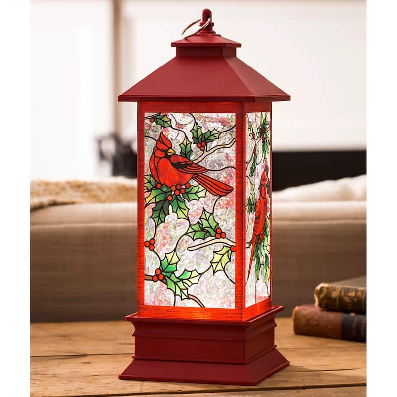 10.5" LED Spinning Water Cardinal Tabletop Decor