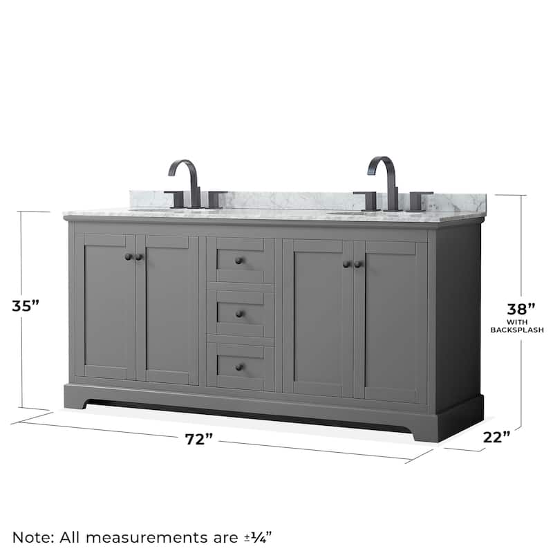 Wyndham Collection Avery 72" Free Standing Double Basin Vanity Set