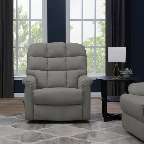 Copper Grove Deinze Blue/Grey/Tan Velvet Tufted Back Extra Large Wall Hugger Reclining Chair