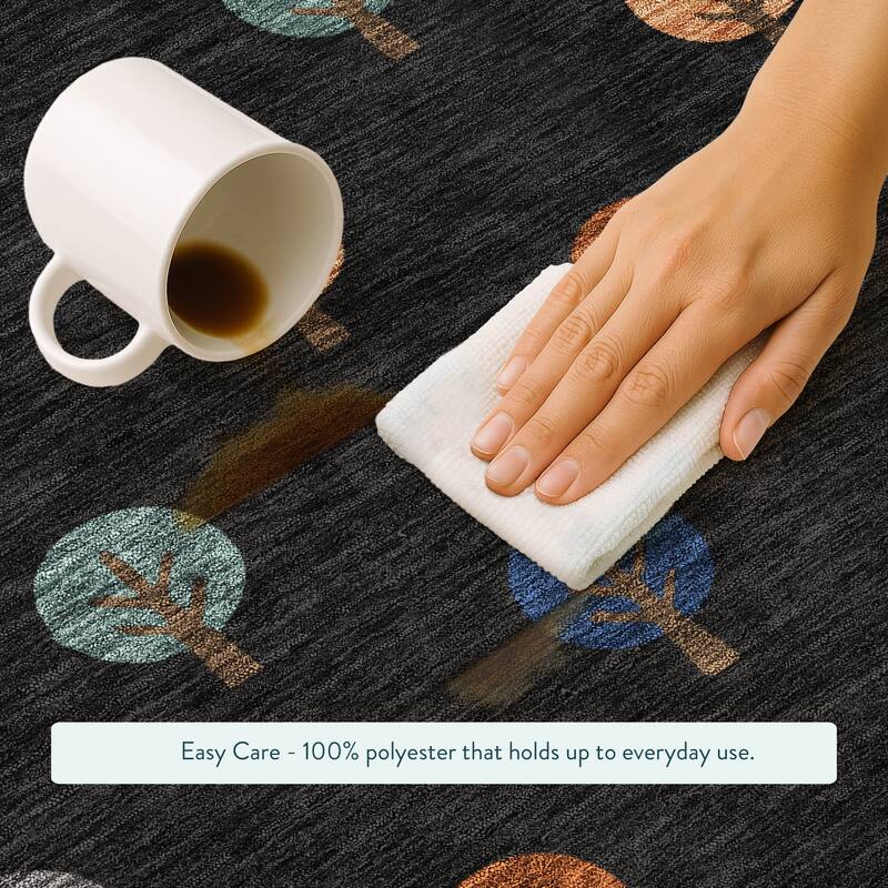 Machine Washable Indoor/ Outdoor Modern Mulvane Chantille Rug