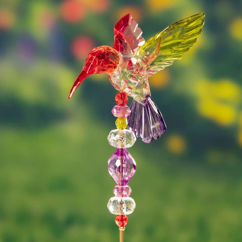 Set of 6 Acrylic Hummingbird Pot Stakes