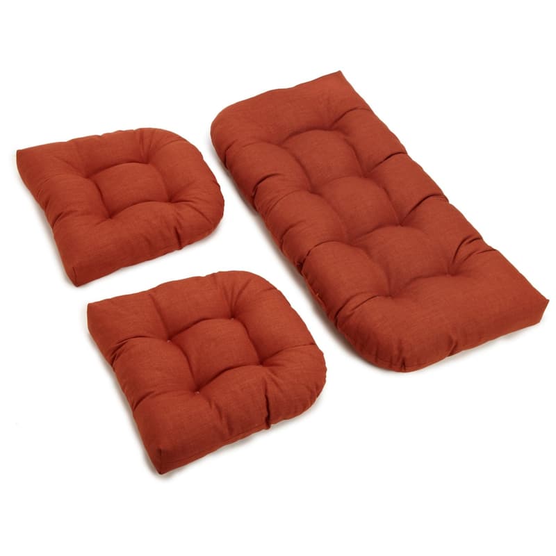 Tufted Outdoor Settee Cushion Set (Set of 3) - Cinnamon