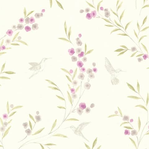 Botanical Purple Lineanna Wallpaper - 20.5in x 396in x 0.025in