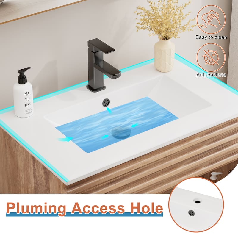Bathroom Vanity Set W/Drop in Sink Faucet Cabinet Combo