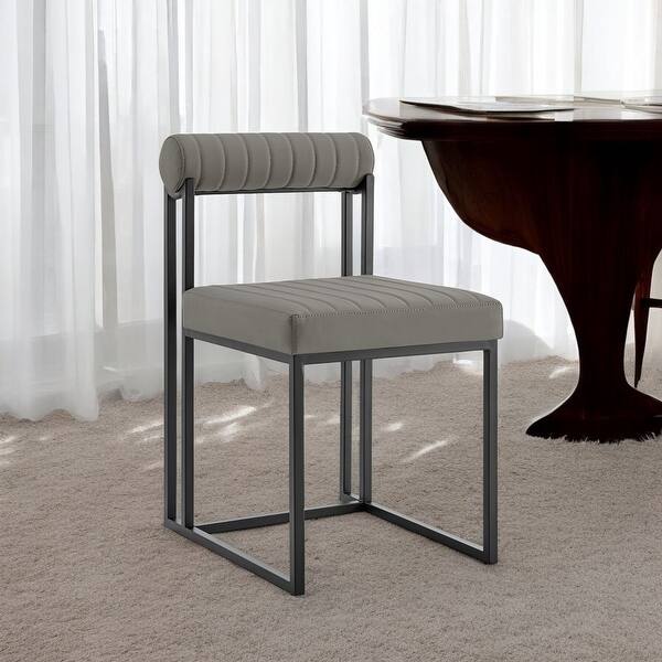Set Of Two Black Upholstered Faux leather Side Chairs Set Of Two Black Upholstered Faux leather Side Chairs