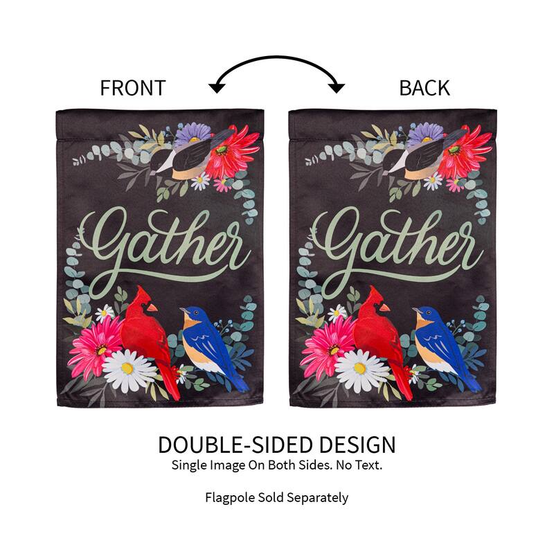 Gather Birdies Suede Garden Flag