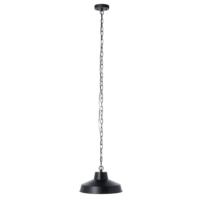 SAFAVIEH Lighting Fine 13" Retro Outdoor Pendant - 13" W x 13" D x 54" H - Black - 13Wx13Dx54H