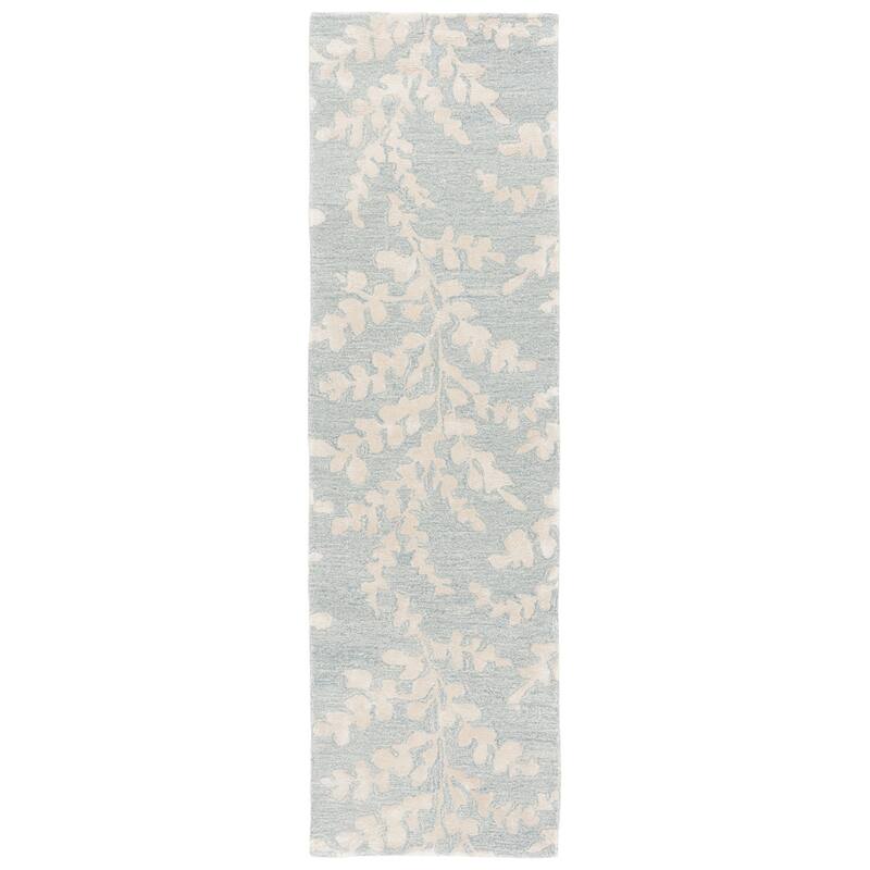 SAFAVIEH Handmade Glamour Siea Modern Wool & Viscose Rug - 2'3" x 8' Runner - Blue/Beige