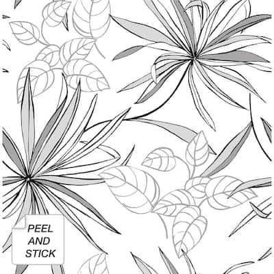 NextWall Spider Plants Peel and Stick Removable Wallpaper