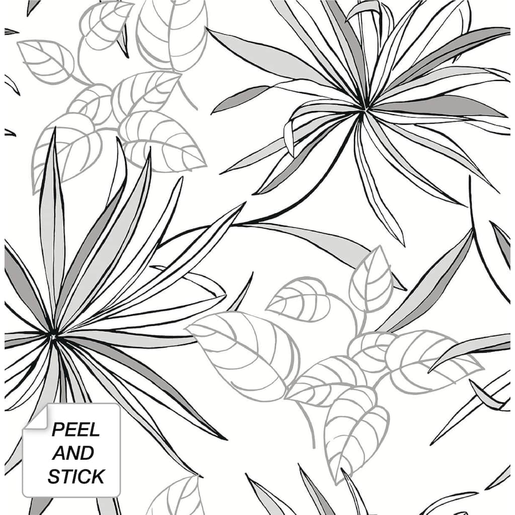 NextWall Spider Plants Peel and Stick Removable Wallpaper