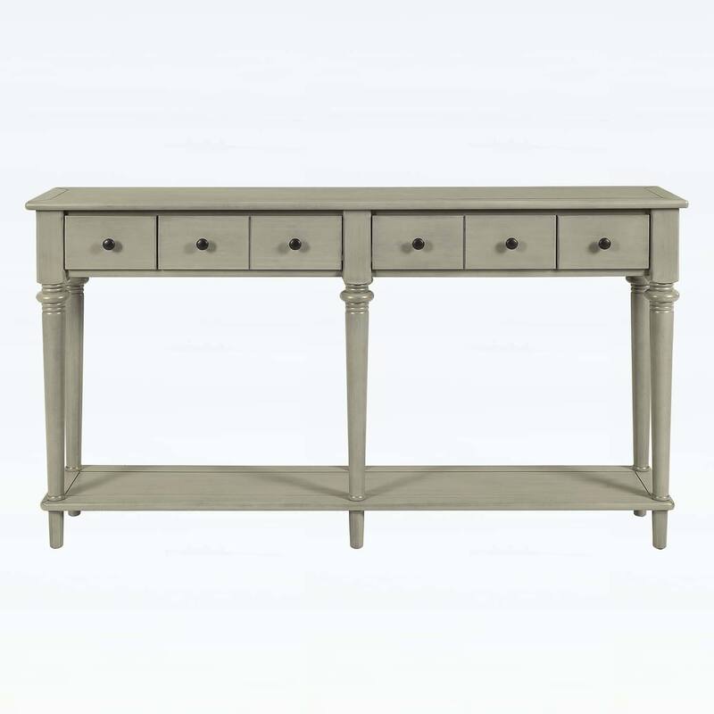 Retro Console Table with Open Shelf for Entryways,Living Rooms,and Hallways