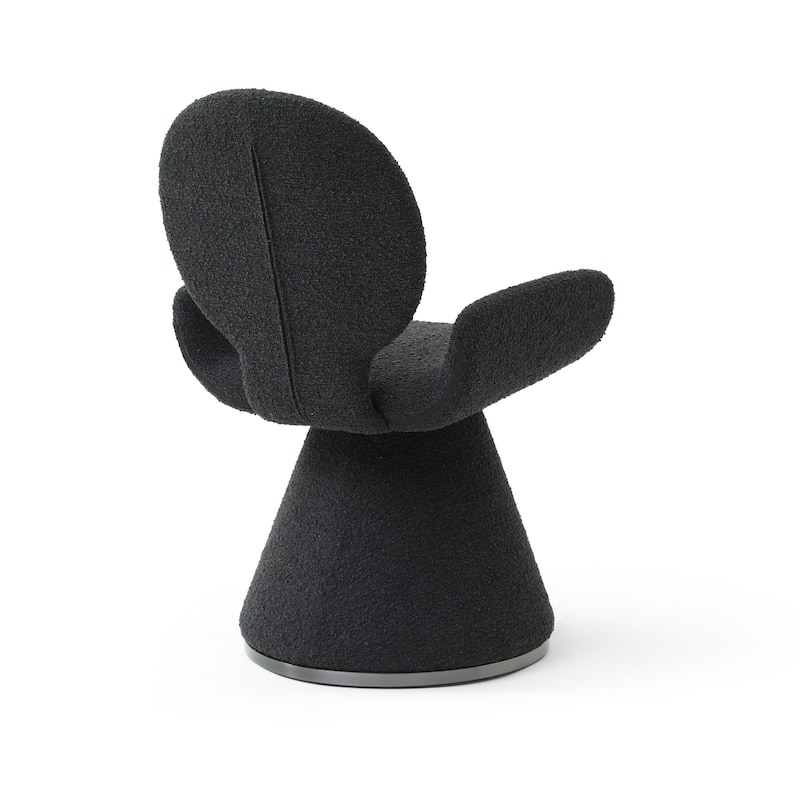 Modrest Neptune Contemporary Black Fabric & Brushed Black Gun Dining Chair