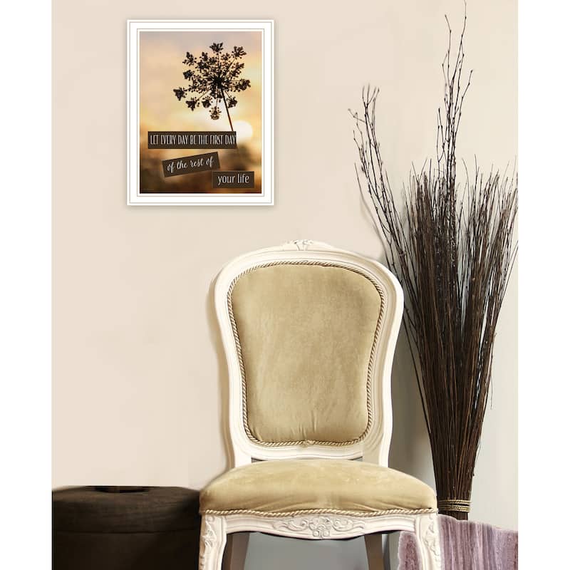 TrendyDecor4U Contemporary "The First Day" Framed Print Wall Art