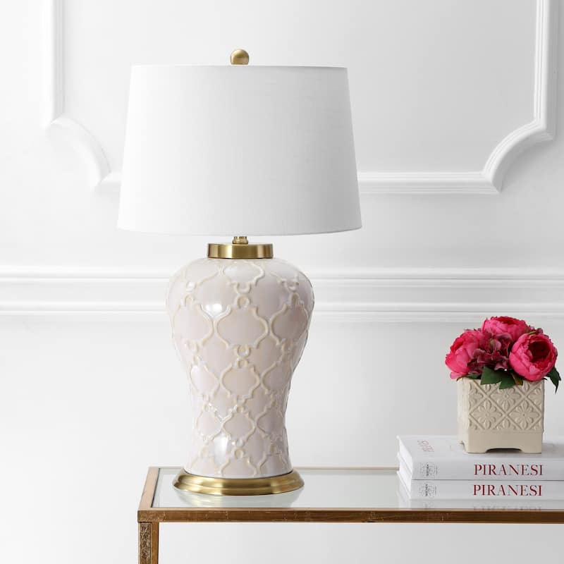 Julian 29" Ceramic LED Table Lamp, Cream by JONATHAN Y