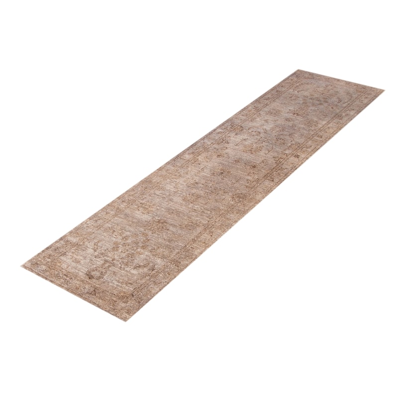 ECARPETGALLERY Hand-knotted Vibrance Grey Wool Rug - 2'4 x 9'8