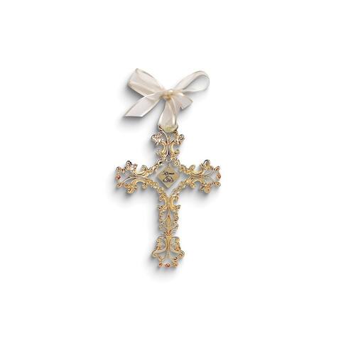 Curata Gold-Tone 50 Years Filigree with Crystals and Ribbon Wall Cross