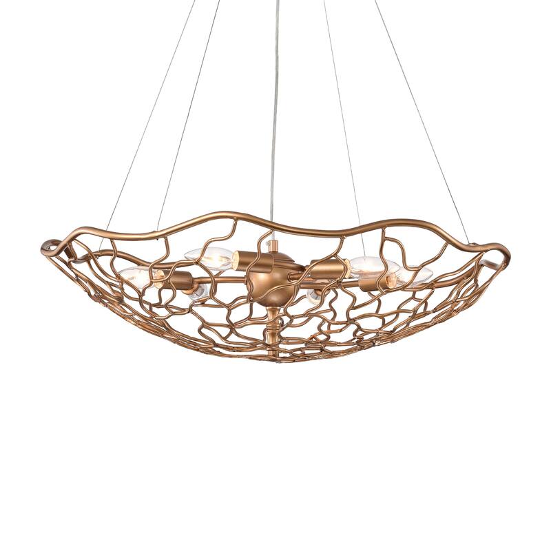 Francisca Shiny Bronze Hand-made Frame Chandelier - 26 inches in diameter x 6.7 inches H