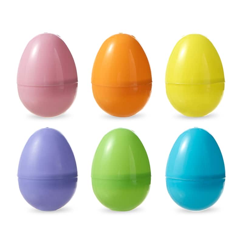 Glitzhome 60/90 Pack Easter Plastic Fillable Eggs in 6 Colors Hanging Decoration