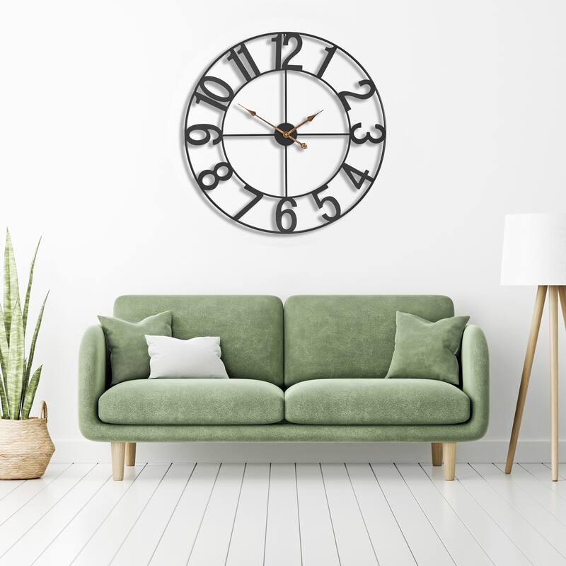 Sorbus Large Wall Clock 32" - Battery Operated Analog Large Clock (Black)