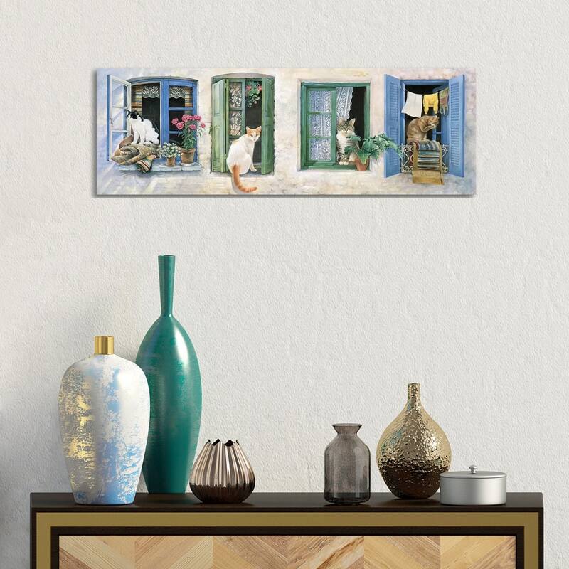iCanvas "Two Greek Cats" by Ivory Cats Canvas Print - 12x36x1.5