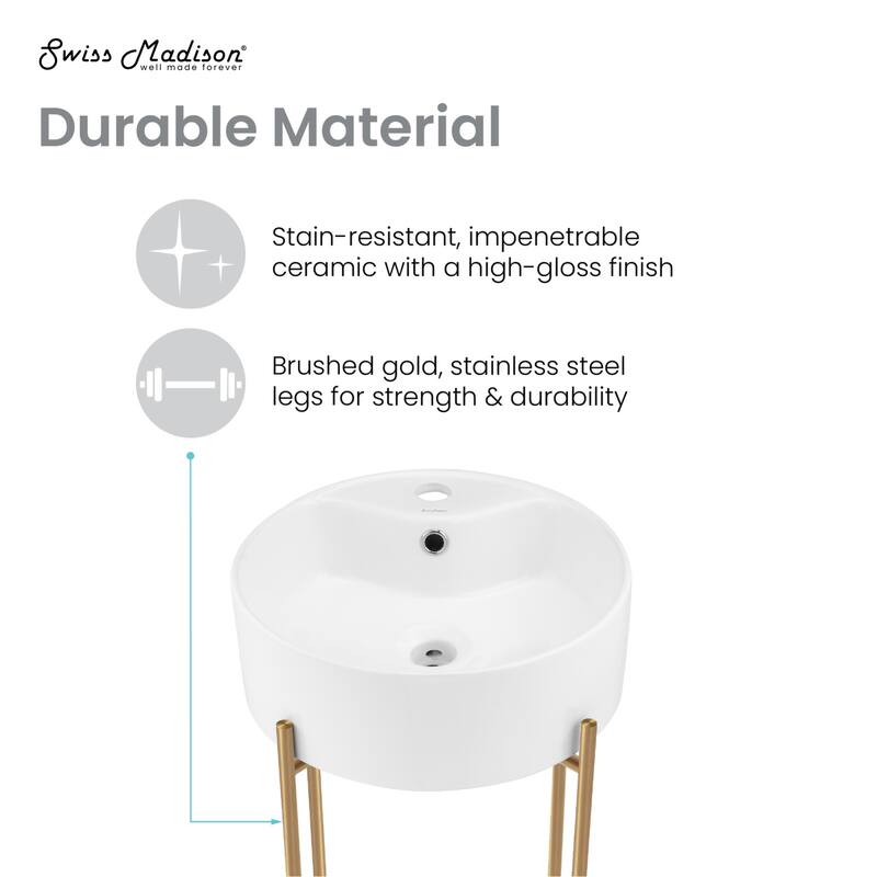 Swiss Madison SM-CS800 Monaco 15-3/4" Circular Ceramic Console