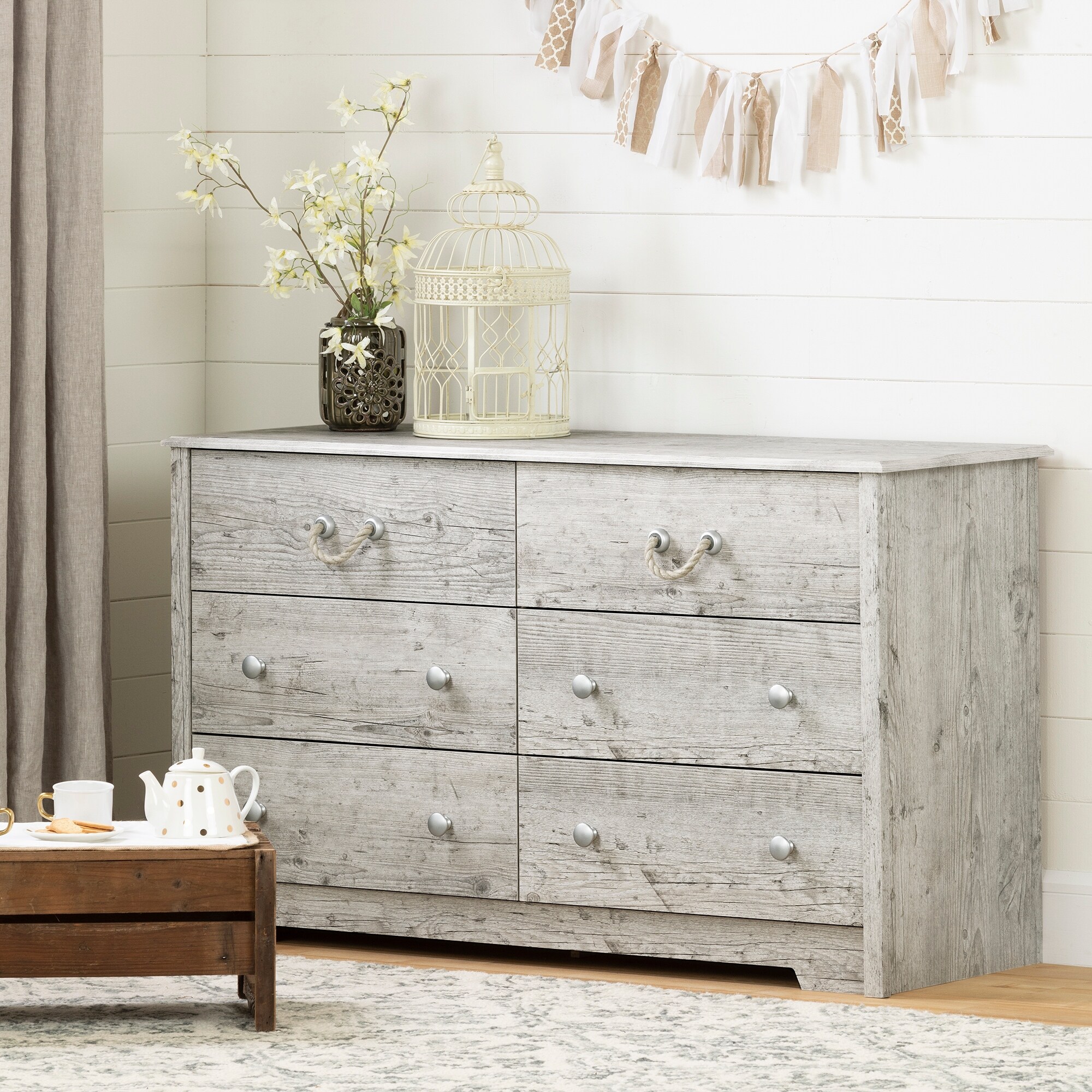 south shore grey dresser South Shore Navali Coastal 6-drawer Double Dresser - Bed Bath & Beyond