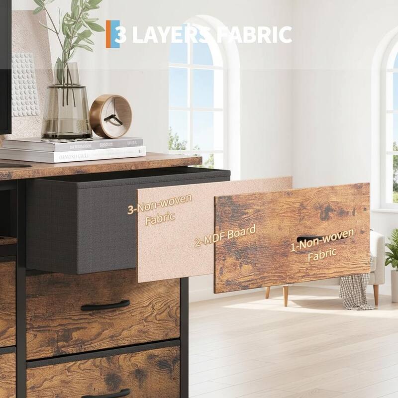 70 Inch Long Dresser TV Stand, Wide 13 Chest, up to 80 Inch