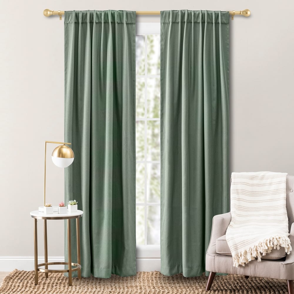 Grand Pointe Premium Dotted Rod Pocket w/Back tabs Curtain Panel