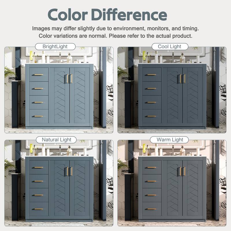 72'' Freestanding Bathroom Vanity with Integrated White Ceramic Sink - 72'' x 18.3'' x 33.7''