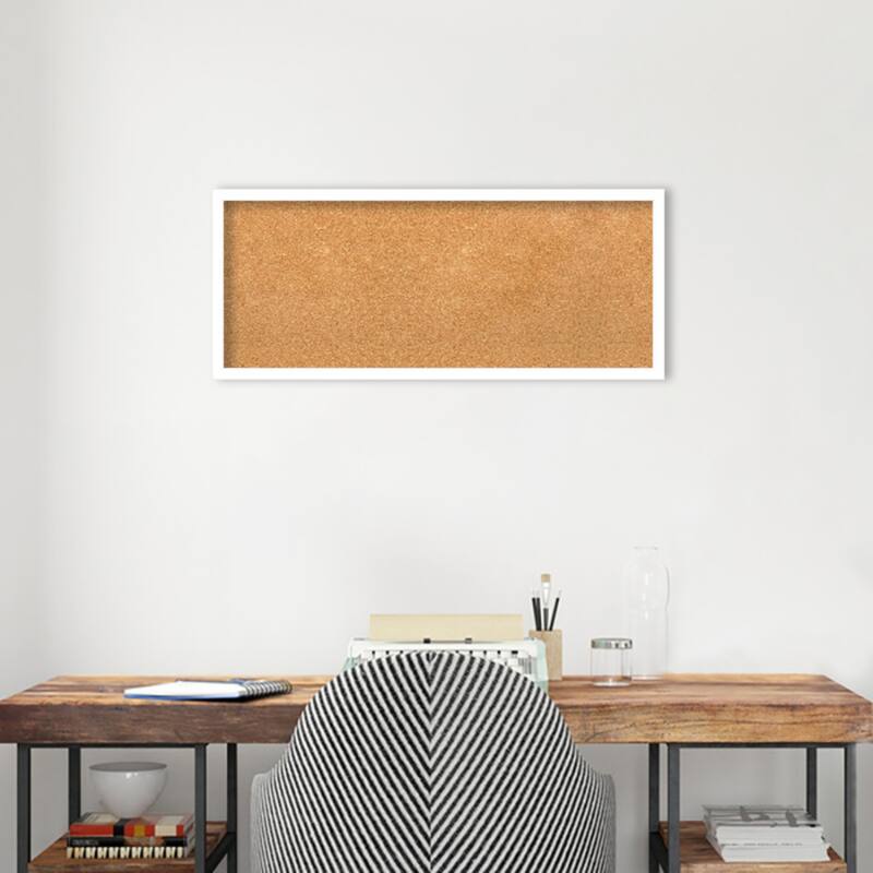 Svelte Wood Framed Natural Corkboard Bulletin Board