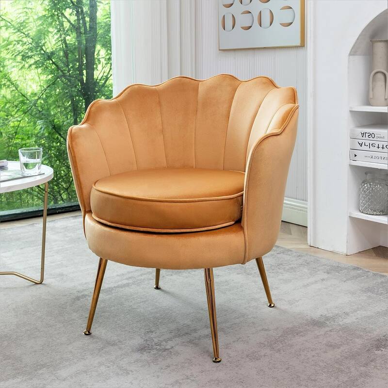 Cavett 28.3" Wide Velvet Accent Chair with Metal Legs