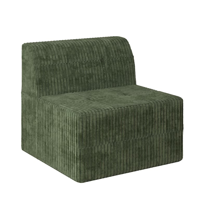 130.3" Corduroy L-Shaped Sectional Sofa with Sleeper Option