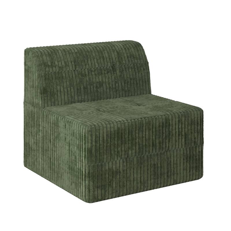 130.3" U-Shaped Corduroy Sectional Sofa with Sleeper (6/7/9-Seater)