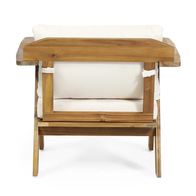 Arcola Outdoor Acacia Wood Club Chairs with Cushions (Set 2) by Christopher Knight Home