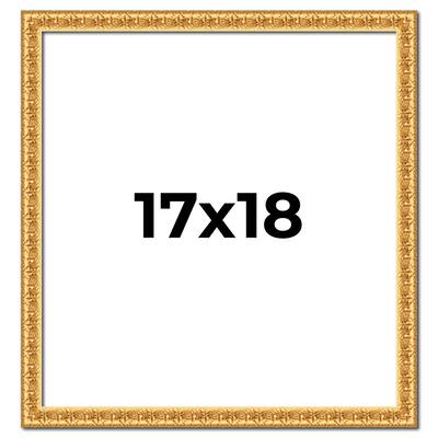 17x18 Frame Gold Real Wood Picture Frame Width 1 inches | Interior