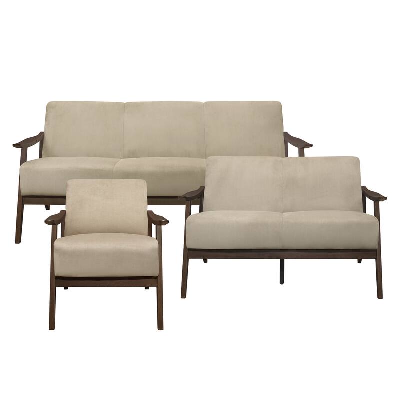 Parlier 3-Piece Vevlet Sofa Set