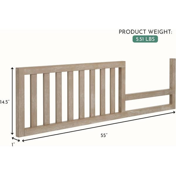 dimension image slide 1 of 2, Evolur Convertible Crib Toddler Guard Rail