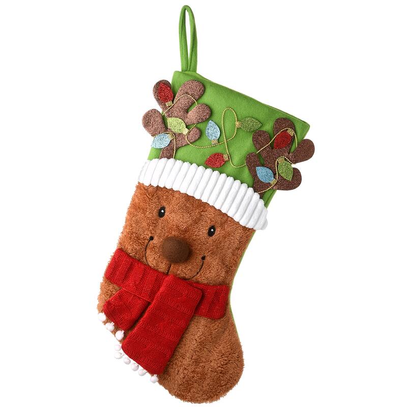 National Tree Company 20 in. Be Merry Collection Novelty Teddy Bear Stocking - 20 in