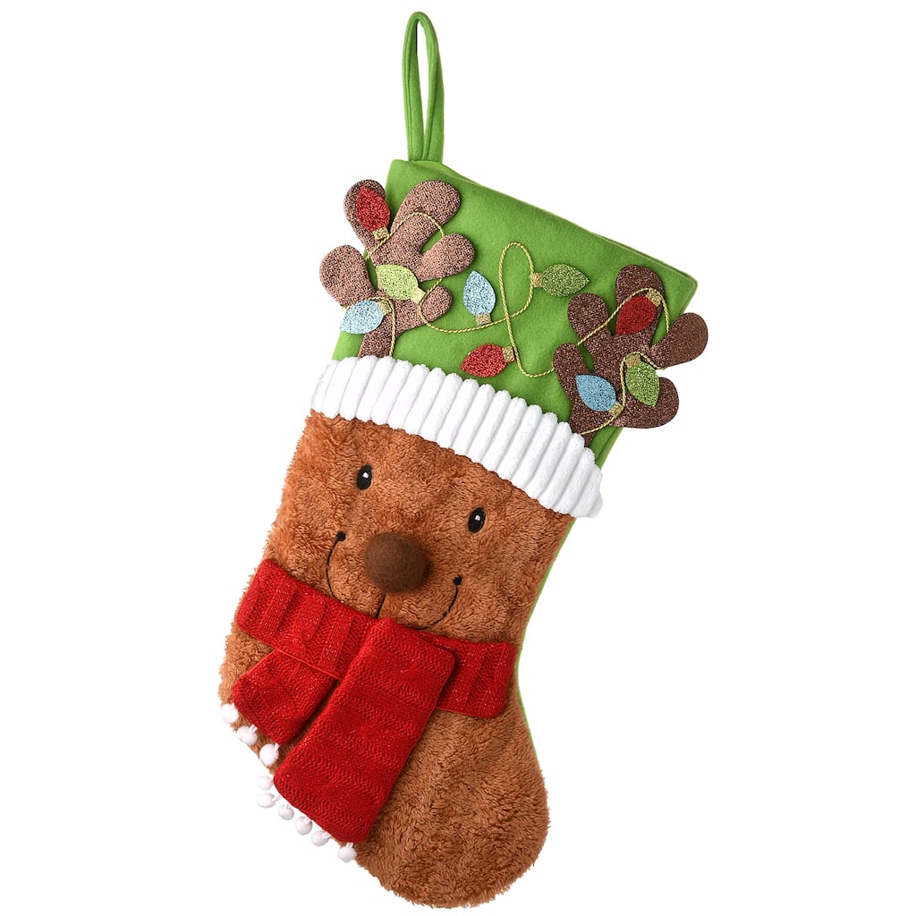 National Tree Company 20 in. Be Merry Collection Novelty Teddy Bear Stocking - 20 in