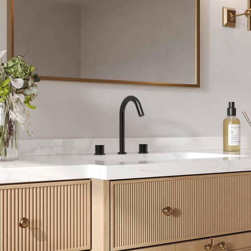 GRANDJOY 8" High Arc Widespread Double Handle Faucet