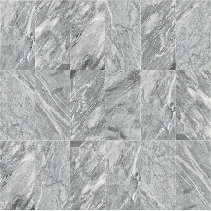 12x24 Inch Carrara Gray Marble Tile - Polished for Floor and Wall, 4-Piece Box