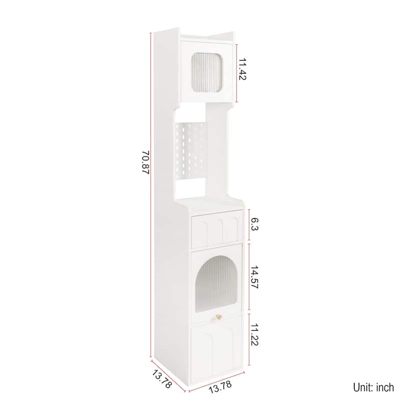 White Sideboard Storage Cabinet - Stylish & Multi-Functional with Glass Doors