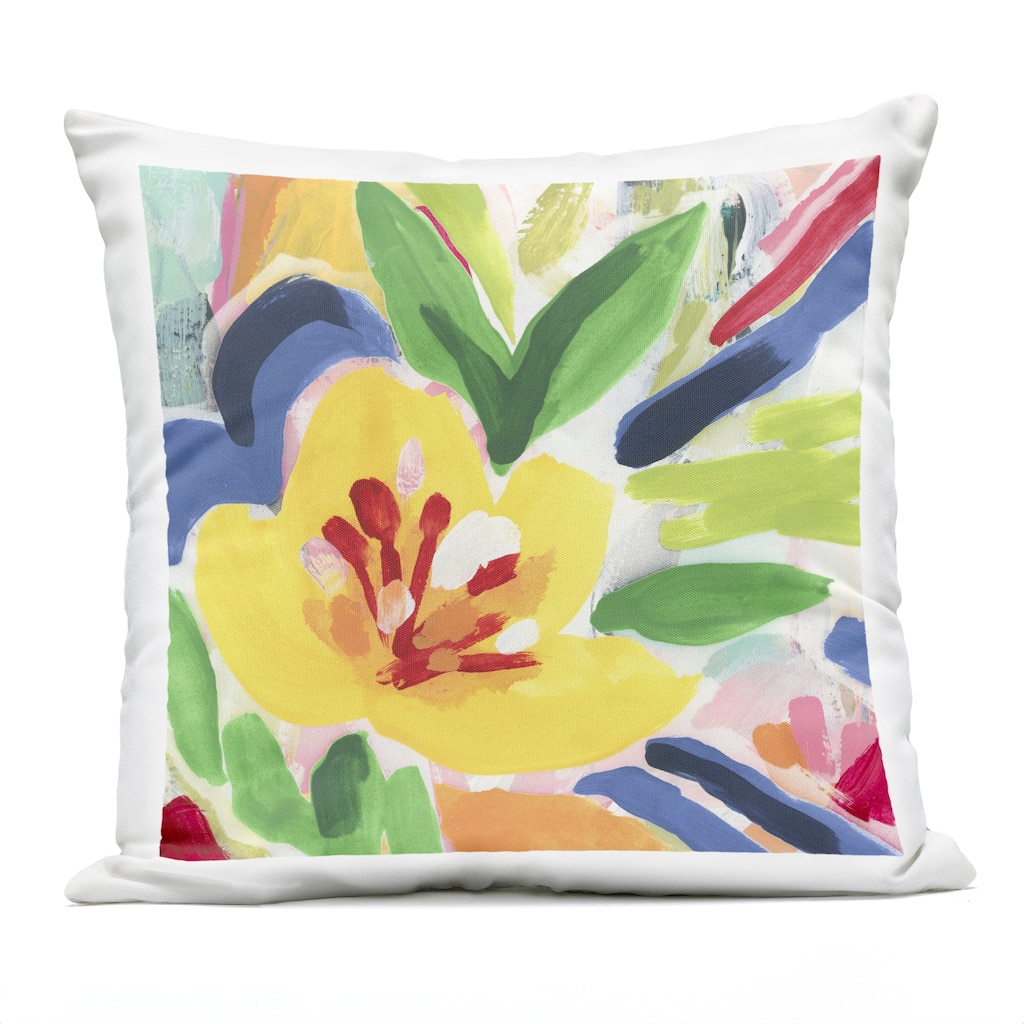 Stupell Vivid Lively Florals Printed Outdoor Throw Pillow Design by June Erica Vess