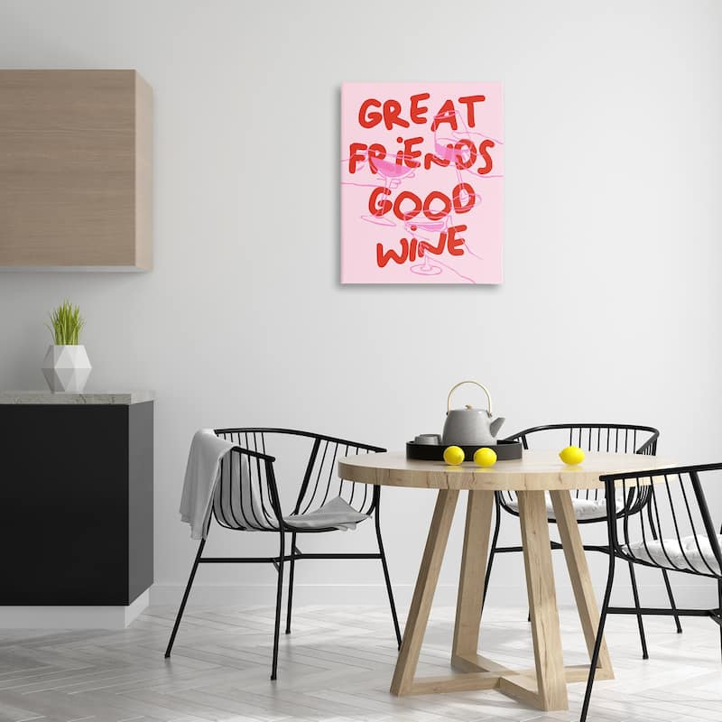 Stupell Great Friends Good Wine Canvas Wall Art Design By House of Lulu