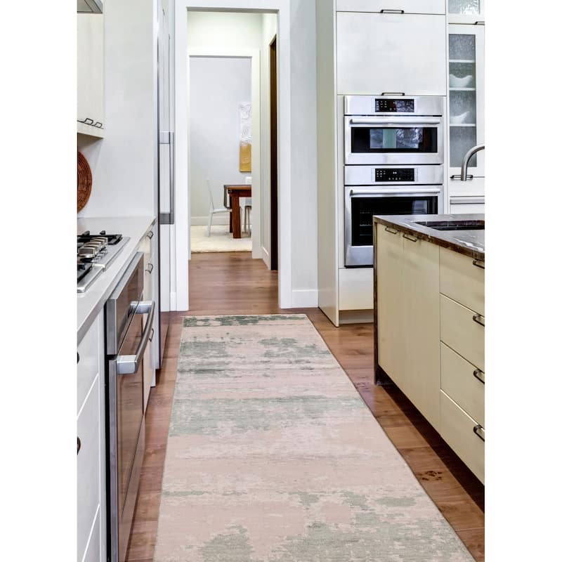 ECARPETGALLERY Hand-knotted Legacy Dark Green Silk, Wool Rug - 2'6 x 12'0