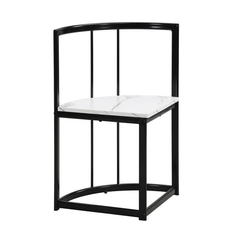 Mid-Century 7-Piece Dining Table Set for 6 People, Kitchen Dining Room Table Set with Faux Marble Dining Table and 6 Chairs