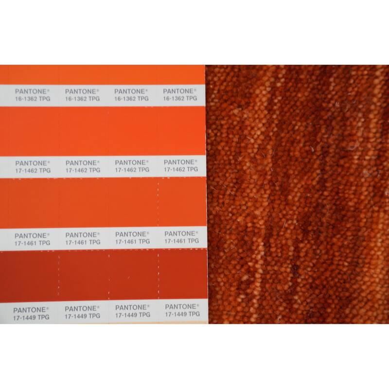 Hand Knotted Oriental 100% Wool Carpet Tribal Animal Pictorial Oranges & Rust Gabbeh Area Rug - 9' 8'' X 7' 10''