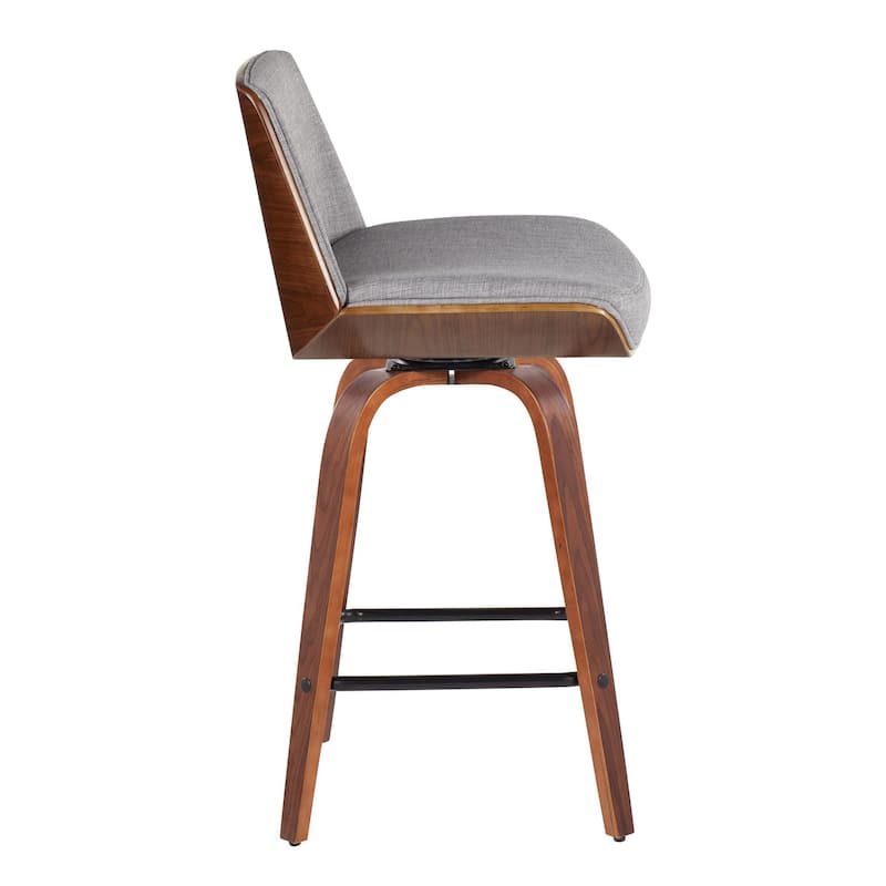 Carson Carrington Clemens 26" Fixed-Height Counter Stool with Bent Wood Legs & Square Footrest (Set of 2)