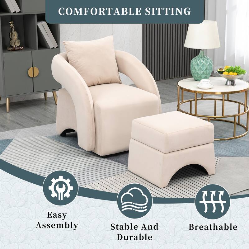 Mid Century Modern Barrel Chair Upholstered Club Tub Round Arms Chair for Living Room